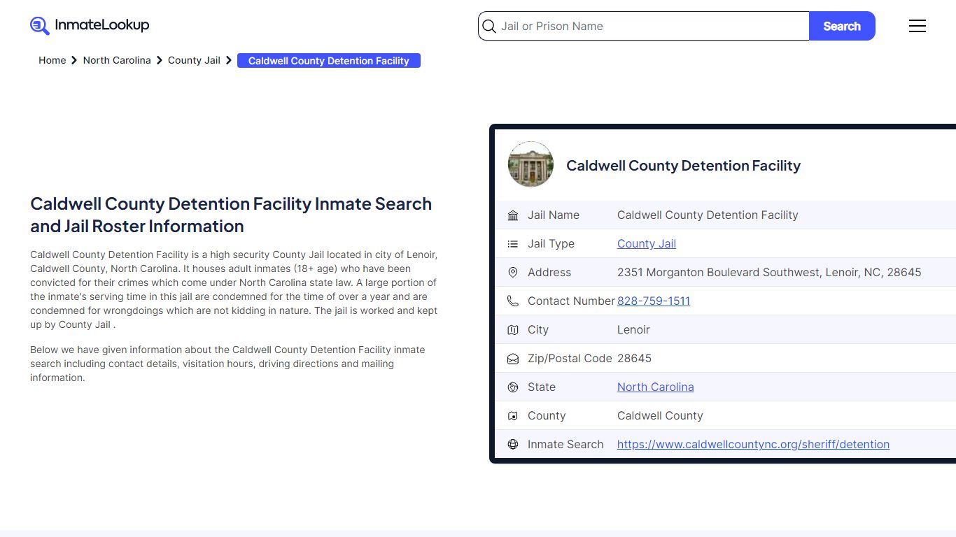 Caldwell County Detention Facility Inmate Search, Jail Roster, Bookings ...